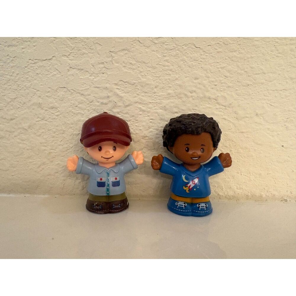 Fisher Price Little People Blonde Farmer and African American Rocket Shirt 2016